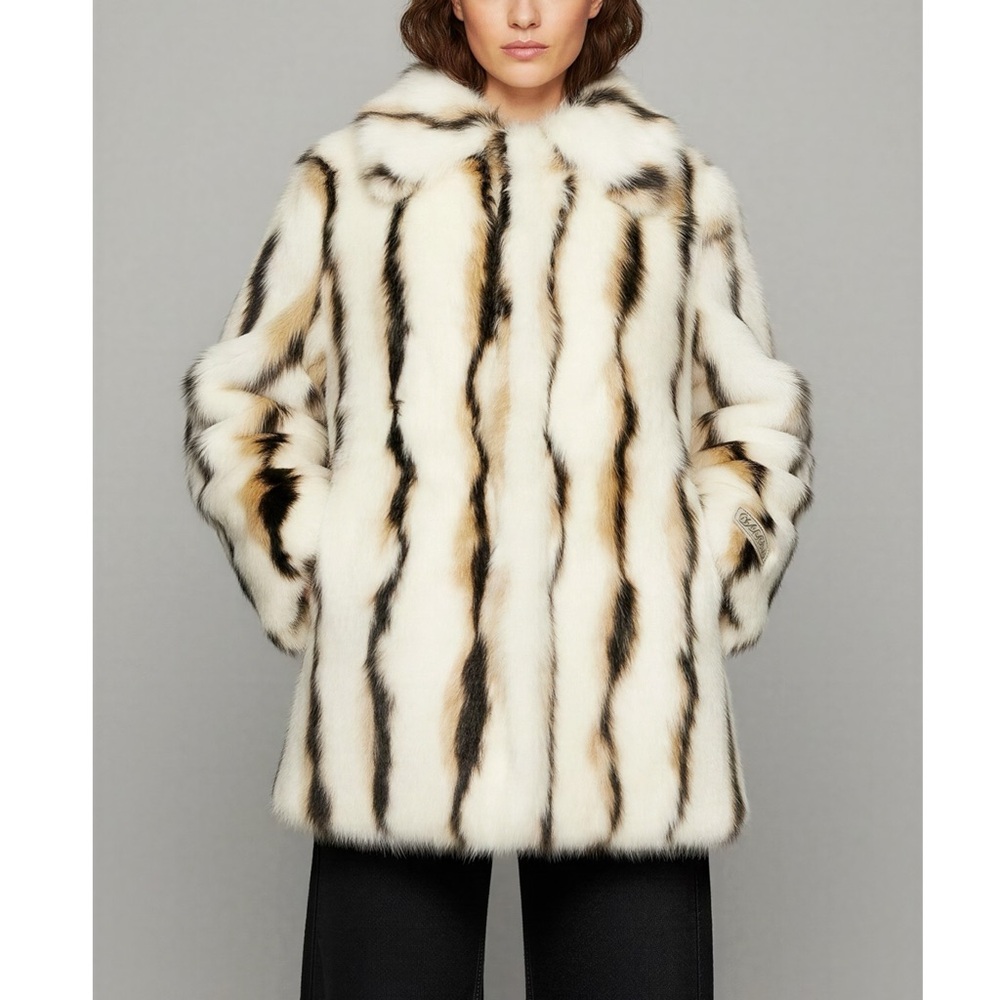 ADER ERROR Faux Fur Oversized Jacket, Off-White, A2